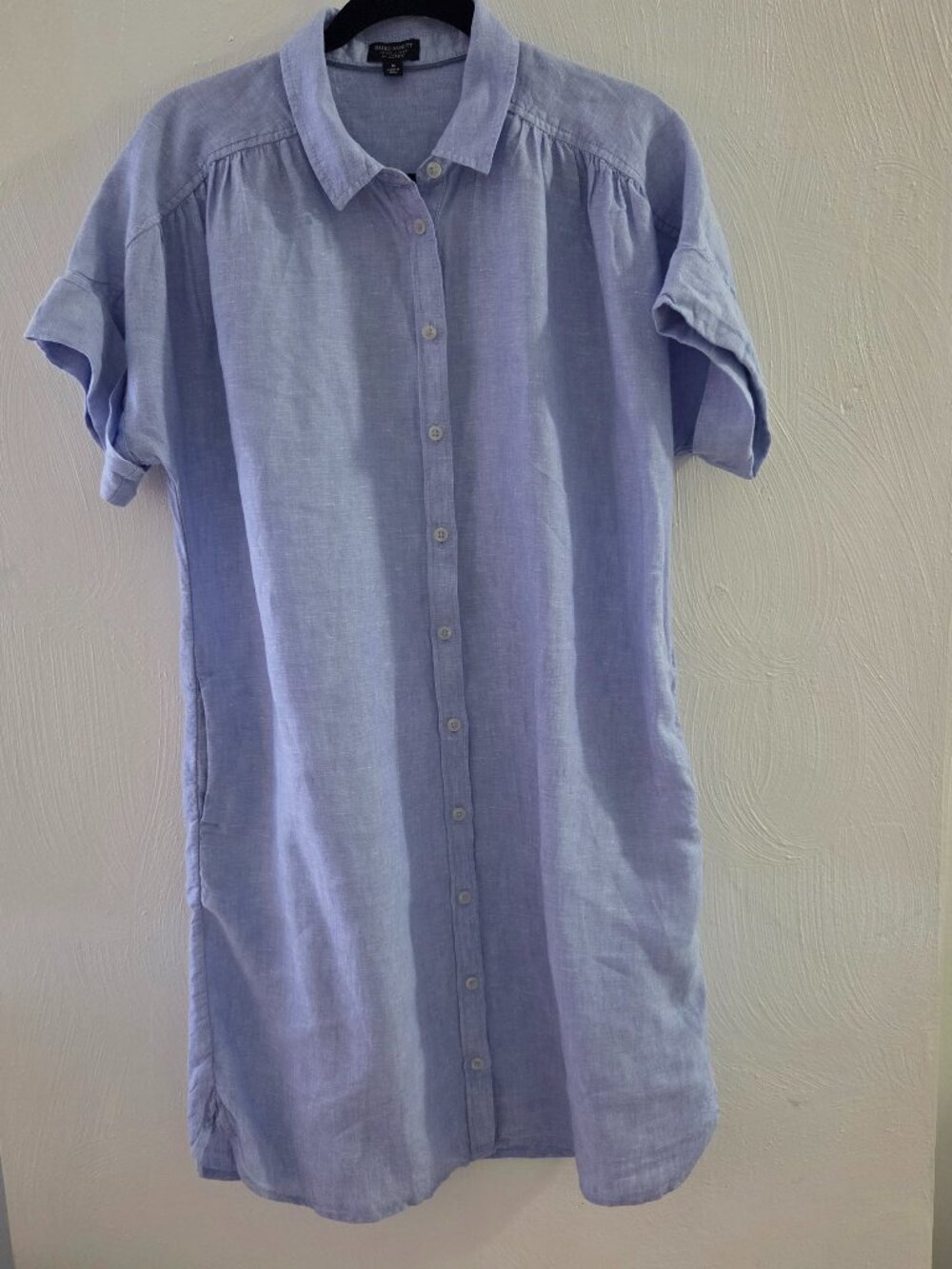 J. Crew Relaxed-fit Short-sleeve Blue Baird McNutt Irish Linen Shirtdress M - Picture 3 of 12